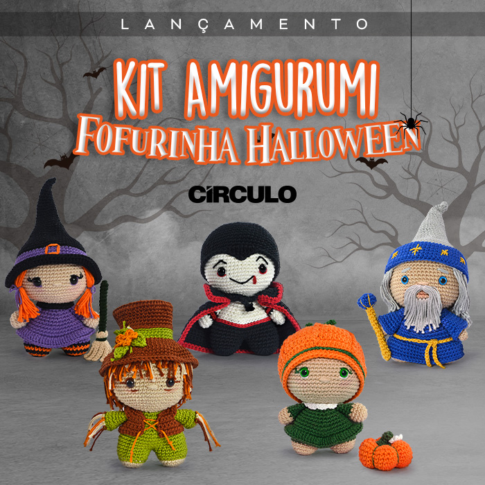 Kit Amigurumi – Fofurinha Halloween: uma turminha de terror superdivertida!